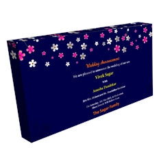 Wedding Announcement Gift Box Premium Silver 6 L Compartments